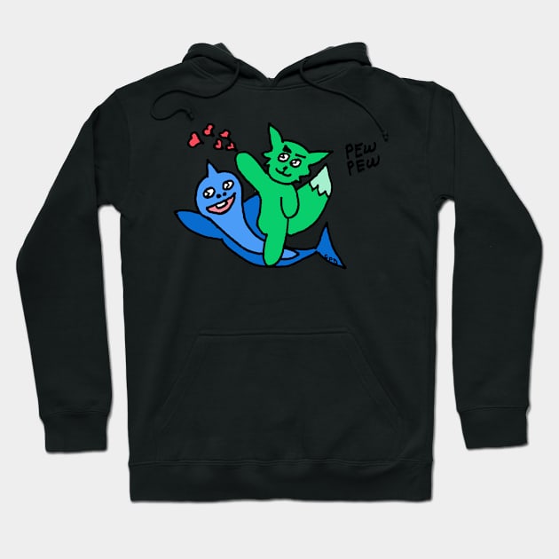 Pew Pew Kitty Color Hoodie by GiiPiiD
